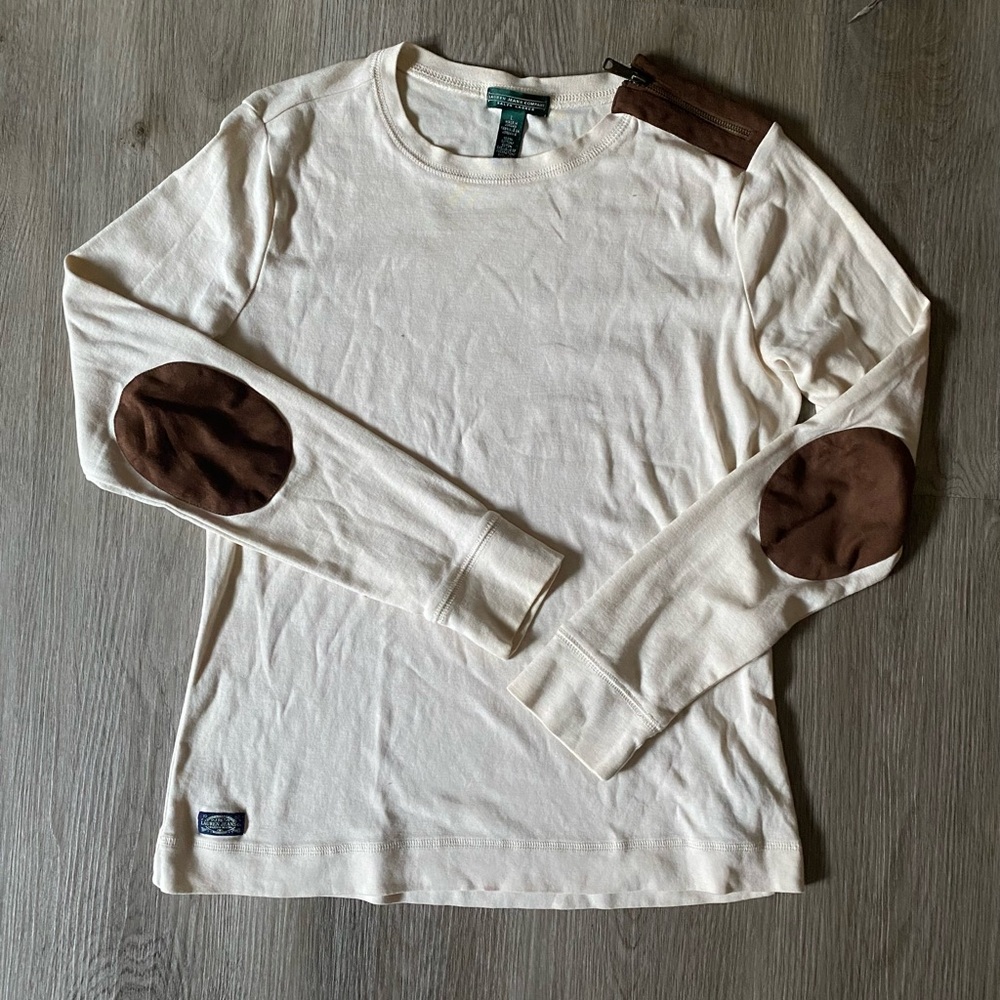 Polo by Ralph Lauren Cream Long Sleeve with Brown Accents